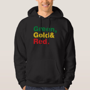 Grün, Gold und Rot. Hoodie
