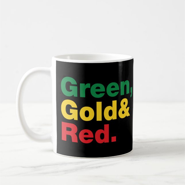 Grün, Gold und Rot. Kaffeetasse (Links)