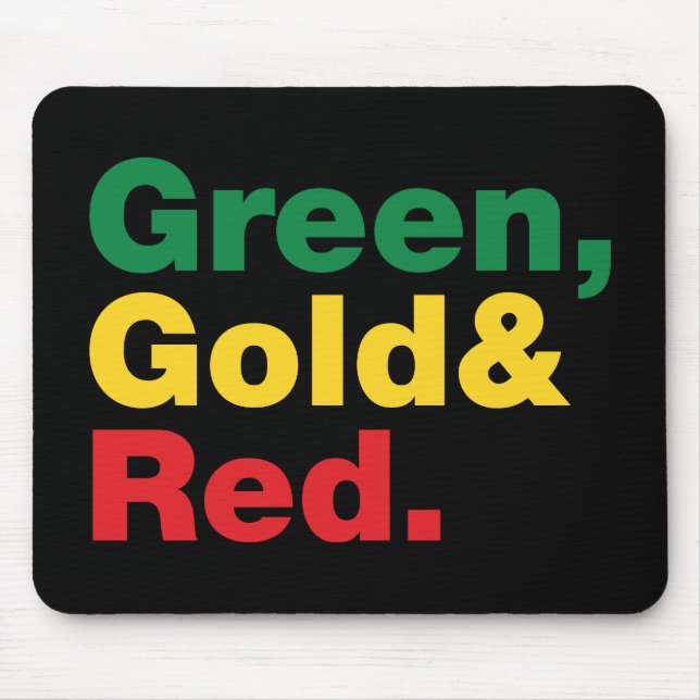 Grün, Gold und Rot. Mousepad (Vorne)