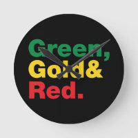 Grün, Gold und Rot.