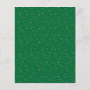 Grün-goldene Abschlusskappen-Wurf Scrapbook Papier