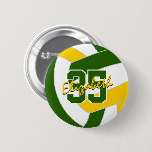 Grün-goldene Volleyball-Mannschaftsfarben Button