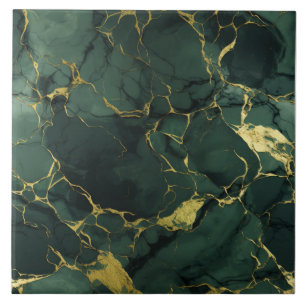 Grün-goldener Marmor, rissiger Edelstein, nahtlos Fliese