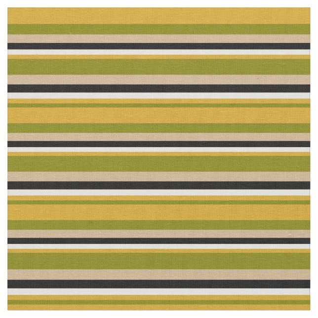Grün, Goldenrod, hellgelb, schwarz und Tan Stoff (Nahaufnahme)