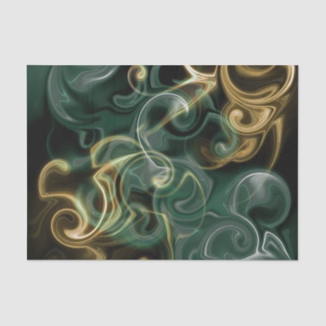 grün, goldgelb, rot und schwarz glänzend gefärbt seidenpapier (Vorderseite)