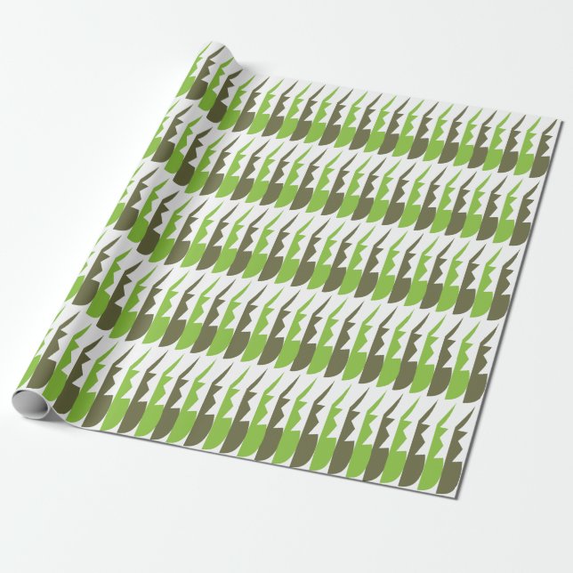 Grün Grau Abstrakte Moderne Muster Geschenkpapier (Ungerollt)