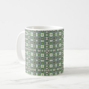 Grün & Grau Modernes keltisches Muster Kaffeetasse