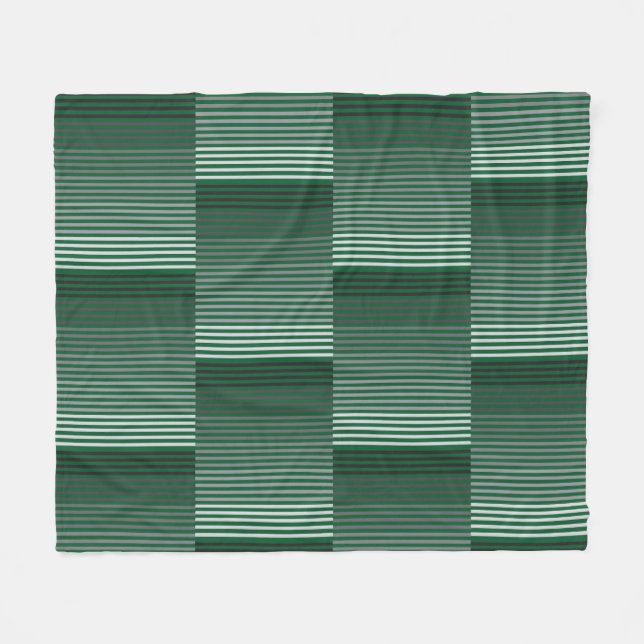 Grün, Grau, Schwarz, Weiß gestreift Fleecedecke (Vorderseite (Horizontal))