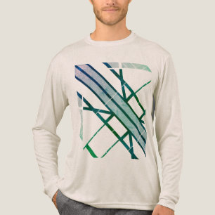 Grün-graues gemustertes geometrisches diagonales M Tri-Blend Shirt