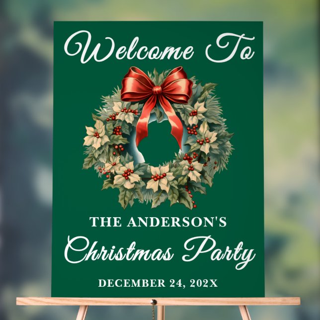Grün handgeschriebenes Script Weihnachts-Party Wil Acrylschild (Neutral)