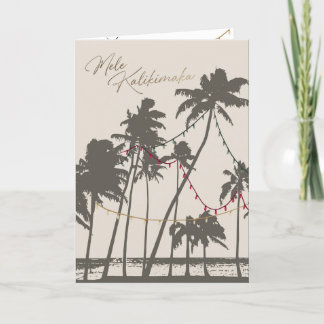 Grün & hell, Mele Kalikimaka Urlaubskarte Feiertagskarte