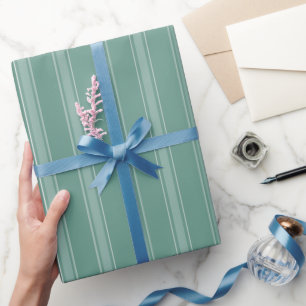 Grün & Hellgrün gestreift Geschenkpapier