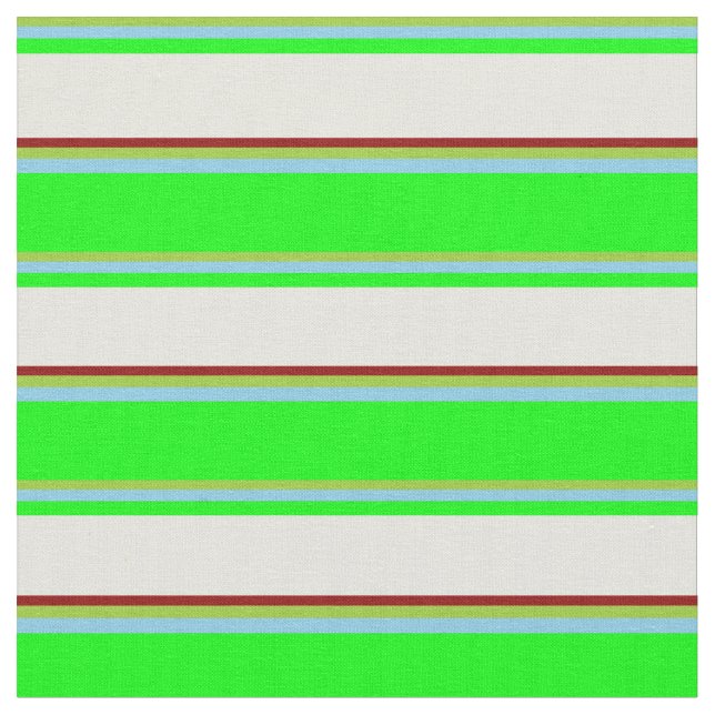Grün, Himblau, Limon, Beige und Dunkelrot Stoff (Nahaufnahme)