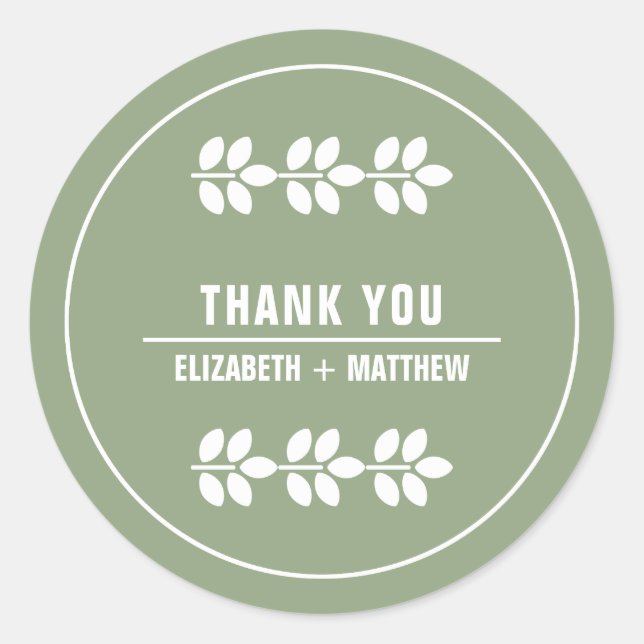 Grün | Hochzeiten von weißen Zweigen Runder Aufkleber (Vorderseite)