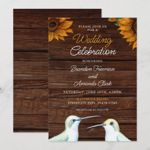 Grün-Hummingvogel-Blütenhochzeit Einladung