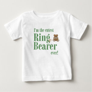 Grün Ich bin der süßeste Ringträger überhaupt Hoch Baby T-shirt