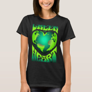 Grün im Herzen Eco Umweltfreundlich Retro  T-Shirt