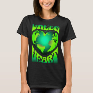 Grün im Herzen Eco Umweltfreundlich Retro  T-Shirt
