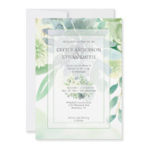 Grün & Indigosukkulente Weiße Blume Hochzeit