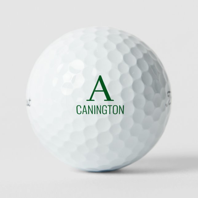 Grün Initial & Nachname II Titleist Pro V1 Golfball (Vorderseite)