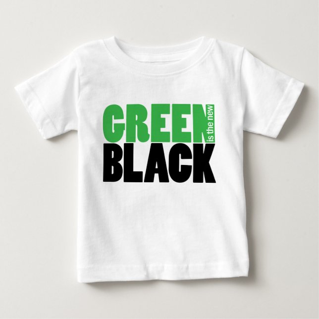 Grün ist der neue schwarze niedliche Säuglings-T - Baby T-shirt (Vorderseite)