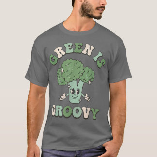 Grün ist Groovy Welt Vegetarier Tag Brocoli Vegan T-Shirt