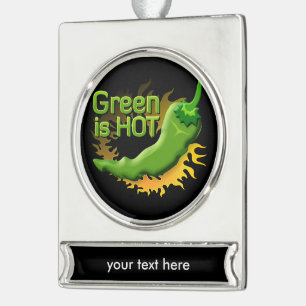 Grün ist HOT Banner-Ornament Silber