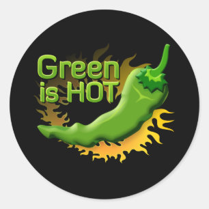 Grün ist HOT Runder Aufkleber