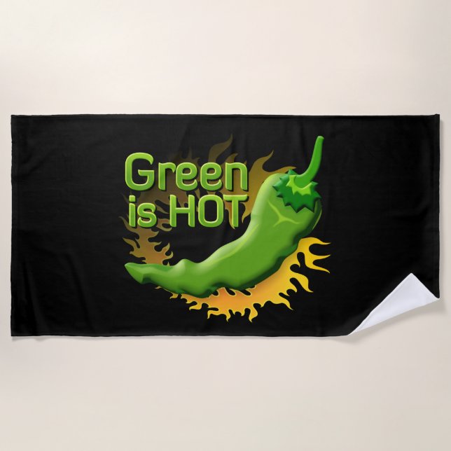 Grün ist HOT Strandtuch (Vorderseite)