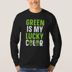 Grün ist meine glückliche farbenfrohe Alien Lover T-Shirt