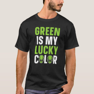 Grün ist meine Glücksfarbe Lustiger Alien-Liebhabe T-Shirt