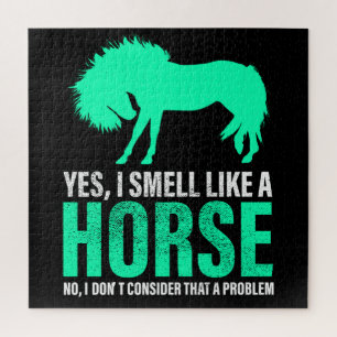 Grün Ja, ich rieche wie ein Pferd Puzzle