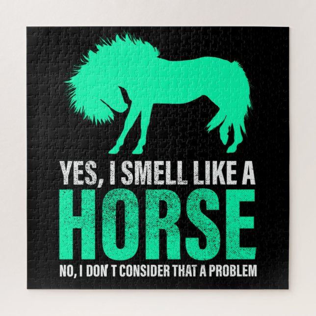 Grün Ja, ich rieche wie ein Pferd Puzzle (Vertikal)