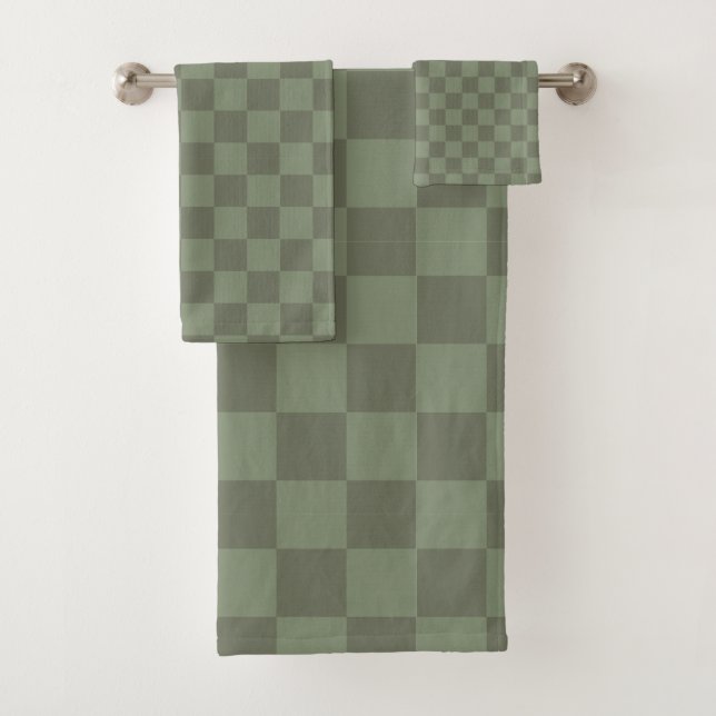 Grün kariert badhandtuch set (Insitu)