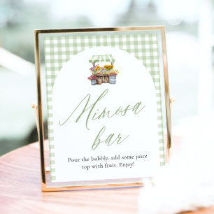 Grün kariert Fresh Off The Market Mimosa Schild
