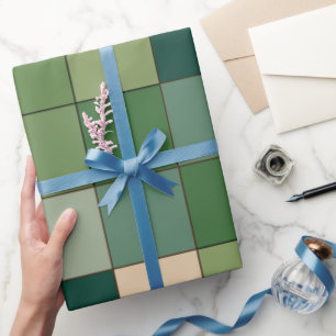 Grün kariert  geschenkpapier