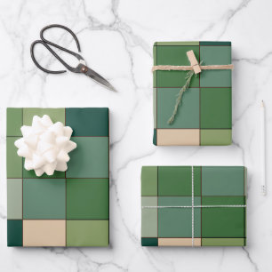 Grün kariert  geschenkpapier set