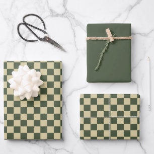 Grün kariert geschenkpapier set