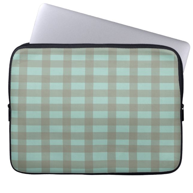 Grün kariert laptopschutzhülle (Vorderseite)