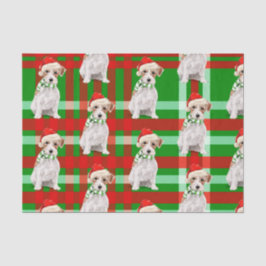 Grün Kariert mit Jack Russell Terrier Weihnachten Seidenpapier
