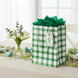 Grün kariert mittlere geschenktüte