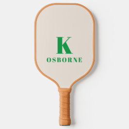 Grün kariert modernes Monogramm Pickleball Paddle