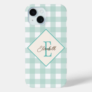 Grün Kariert, Monogramm Case-Mate iPhone Hülle