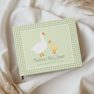 Grün kariert neutrale Alberne Gans Süße Babyparty Gästebuch