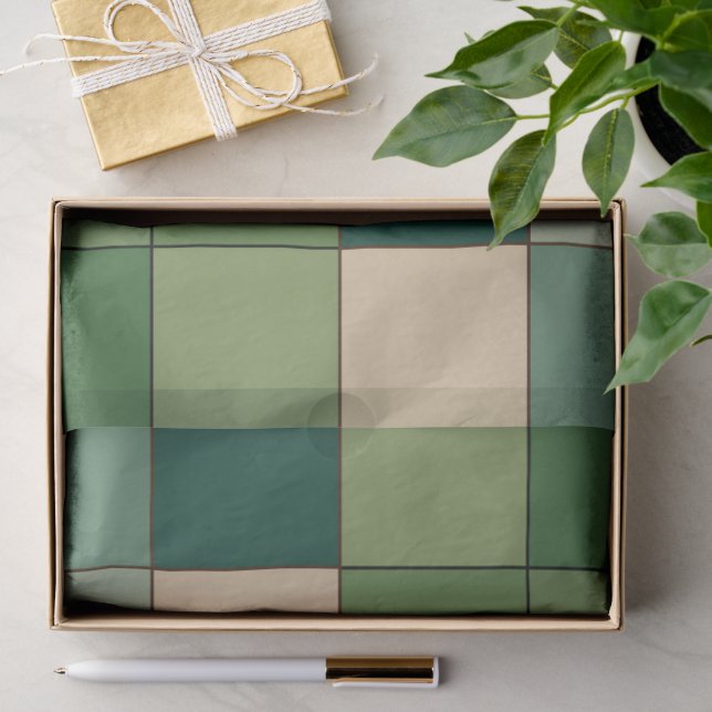 Grün kariert  seidenpapier (Geschenk)