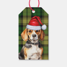 Grün Kariert und Beagle Dog Lover Weihnachten Geschenkanhänger