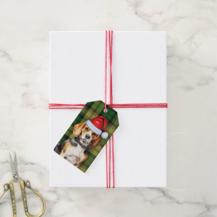 Grün Kariert und Beagle Dog Lover Weihnachten Geschenkanhänger