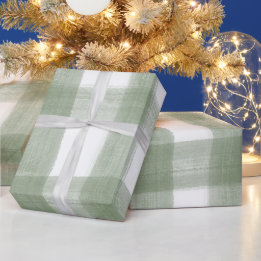 Grün kariert Wasserfarben-Foto Weihnachten Geschenkpapier