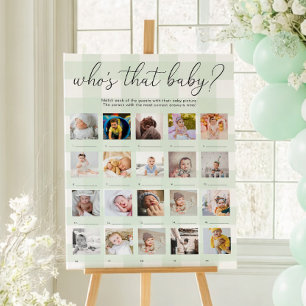 Grün kariert Wer ist dieses Baby 20 Foto Spiel Pos Poster