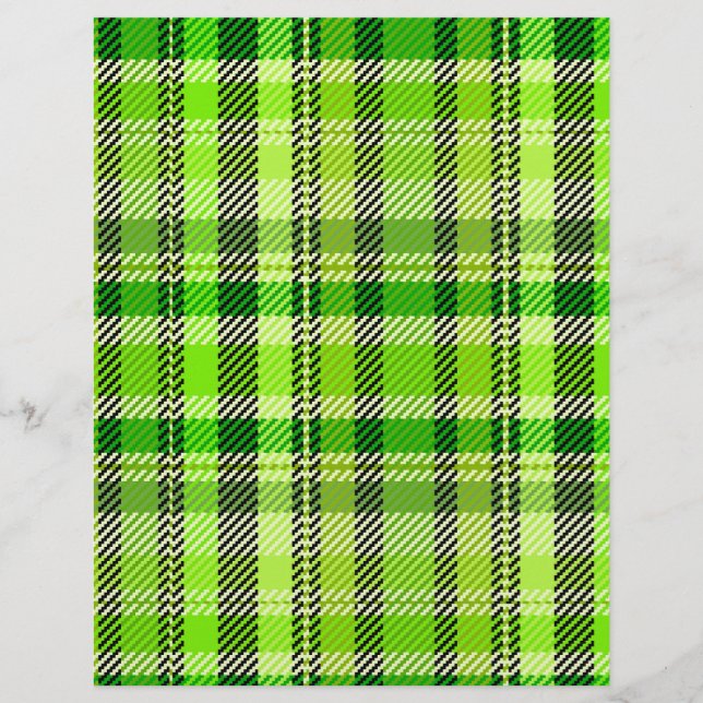 Grün karierte Papier Scrapbook Seiten in Großmenge (Vorne)